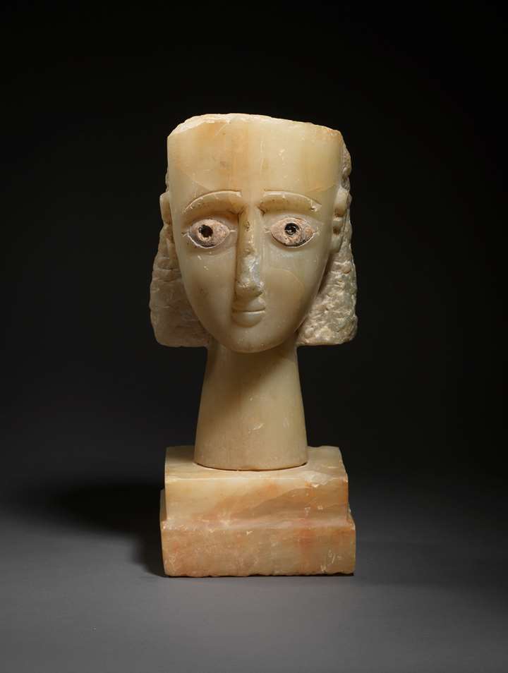 South Arabian alabaster head of a woman